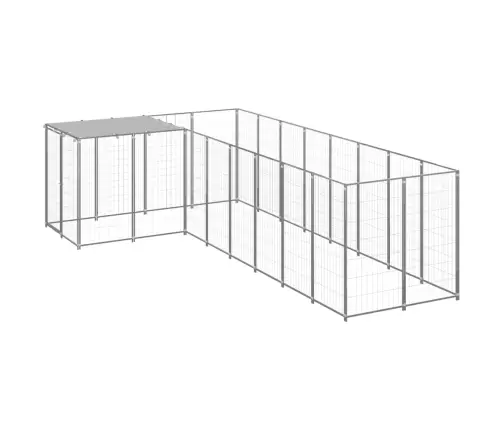 Suņu Voljērs, Sudraba Krāsa, 6,05 M², Tērauds Vidaxl