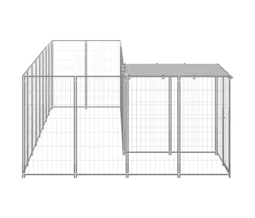 Suņu Voljērs, Sudraba Krāsa, 6,05 M², Tērauds Vidaxl