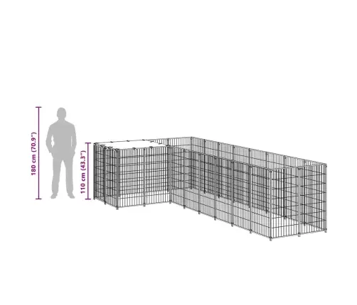 Suņu Voljērs, Sudraba Krāsa, 6,05 M², Tērauds Vidaxl