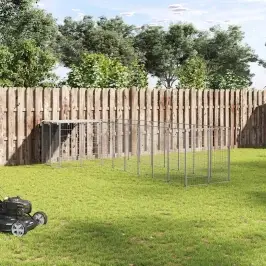 Suņu Voljērs, Sudraba Krāsa, 6,05 M², Tērauds Vidaxl