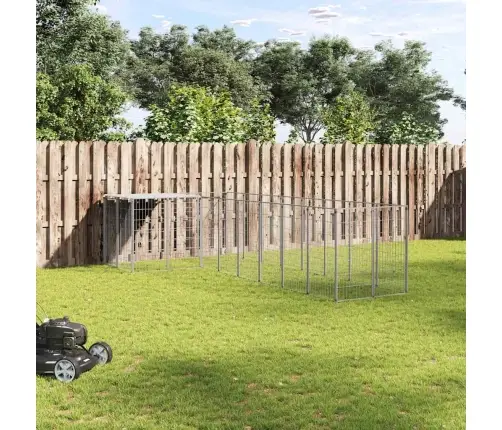 Suņu Voljērs, Sudraba Krāsa, 6,05 M², Tērauds Vidaxl