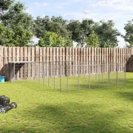 Suņu Voljērs, 15,73 M², Tērauds, Sudraba Krāsa Vidaxl