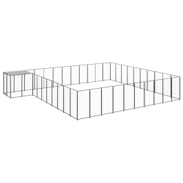 Suņu Voljērs, 31,46 M², Tērauds, Melns Vidaxl