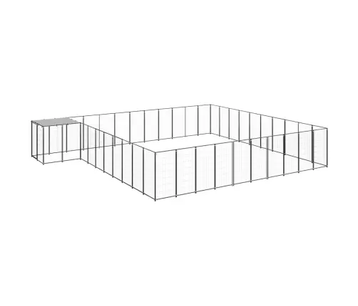 Suņu Voljērs, 31,46 M², Tērauds, Melns Vidaxl