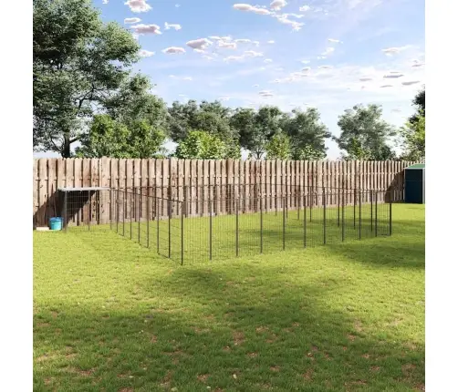 Suņu Voljērs, 31,46 M², Tērauds, Melns Vidaxl