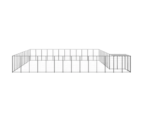 Suņu Voljērs, 37,51 M², Tērauds, Melns Vidaxl