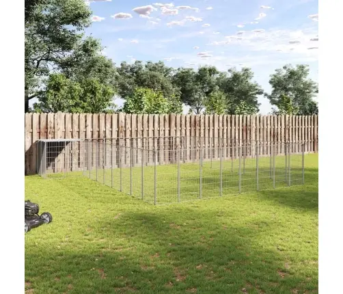 Voljeras Šunims, Sidabrinės Spalvos, 25,41 M², Plienas