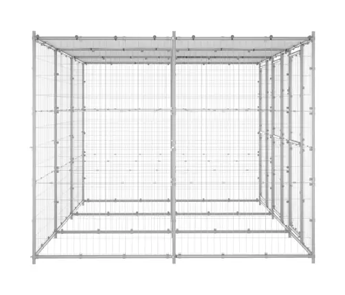 Lauko Voljeras Šunims Su Stogu, Galvanizuotas Plienas, 7,26M²