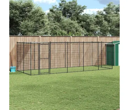 Suņu Voljērs Ar Jumtu, 12,1 M², Tērauds Vidaxl