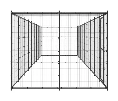 Suņu Voljērs Ar Jumtu, 21,78 M², Tērauds Vidaxl