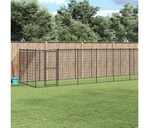 Suņu Voljērs Ar Jumtu, 21,78 M², Tērauds Vidaxl
