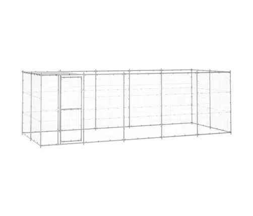 Lauko Voljeras Šunims Su Stogu, Galvanizuotas Plienas, 12,1M²