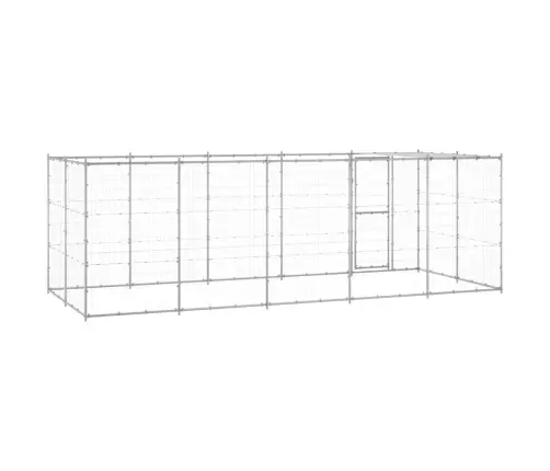 Lauko Voljeras Šunims Su Stogu, Galvanizuotas Plienas, 12,1M²