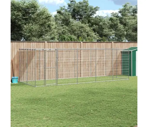 Lauko Voljeras Šunims Su Stogu, Galvanizuotas Plienas, 12,1M²