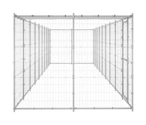 Suņu Voljērs Ar Jumtu, 21,78 M², Cinkots Tērauds Vidaxl