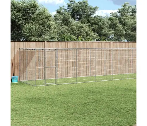 Suņu Voljērs Ar Jumtu, 21,78 M², Cinkots Tērauds Vidaxl