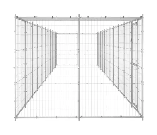 Suņu Voljērs Ar Jumtu, 26,62 M², Cinkots Tērauds Vidaxl