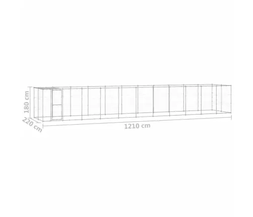 Suņu Voljērs Ar Jumtu, 26,62 M², Cinkots Tērauds Vidaxl