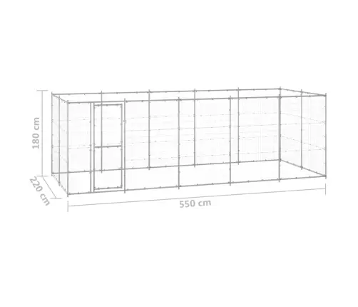 Suņu Voljērs, 12,1 M², Cinkots Tērauds Vidaxl
