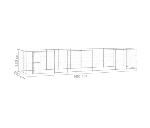 Suņu Voljērs, 21,78 M², Cinkots Tērauds Vidaxl