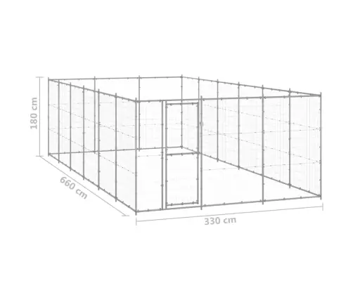Suņu Voljērs, 21,78 M², Cinkots Tērauds Vidaxl