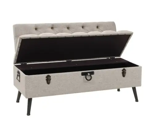 Suoliukas-Daiktadėžė Su Atlošu, Kreminis, 110cm Audinys