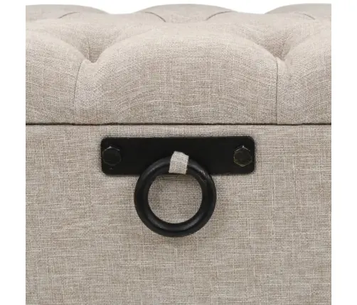 Suoliukas-Daiktadėžė Su Atlošu, Kreminis, 110cm Audinys