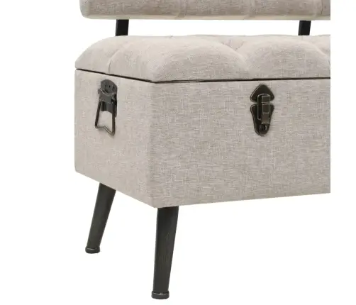 Suoliukas-Daiktadėžė Su Atlošu, Kreminis, 110cm Audinys