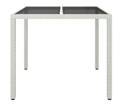 Dārza Galds, 90X90X75 Cm, Rūdīts Stikls Un Mākslīgā Rotangpalma Vidaxl