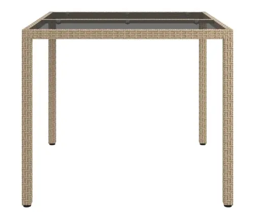 Aialaud 90 X 90 X 75 cm Karastatud Klaas Ja Polürotang, Beež