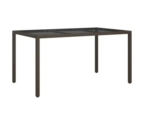 Dārza Galds, 150X90X75 Cm, Rūdīts Stikls, Brūna Pe Rotangpalma Vidaxl Dārza Galds, 150X90X75 Cm, Rūdīts Stikls, Brūna Pe Rotangpalma Vidaxl