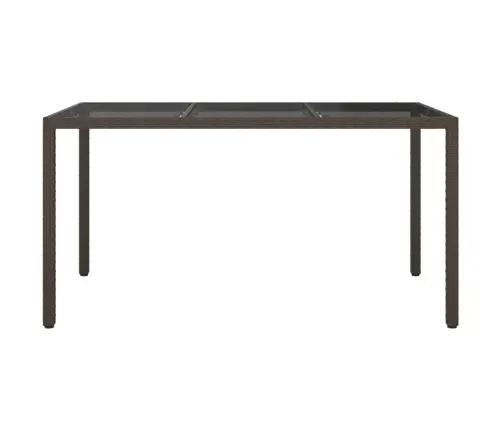 Dārza Galds, 150X90X75 Cm, Rūdīts Stikls, Brūna Pe Rotangpalma Vidaxl Dārza Galds, 150X90X75 Cm, Rūdīts Stikls, Brūna Pe Rotangpalma Vidaxl