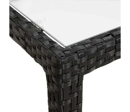 Dārza Galds, 150X90X75 Cm, Rūdīts Stikls, Mākslīgā Rotangpalma Vidaxl