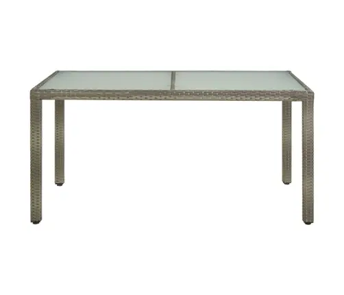 Dārza Galds, 150X90X75 Cm, Rūdīts Stikls, Pelēka Pe Rotangpalma Vidaxl Dārza Galds, 150X90X75 Cm, Rūdīts Stikls, Pelēka Pe Rotangpalma Vidaxl