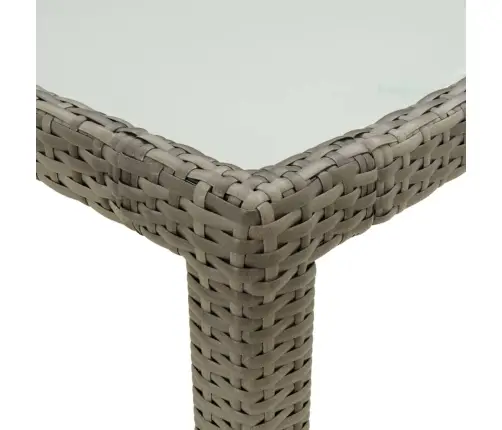 Dārza Galds, 150X90X75 Cm, Rūdīts Stikls, Pelēka Pe Rotangpalma Vidaxl Dārza Galds, 150X90X75 Cm, Rūdīts Stikls, Pelēka Pe Rotangpalma Vidaxl