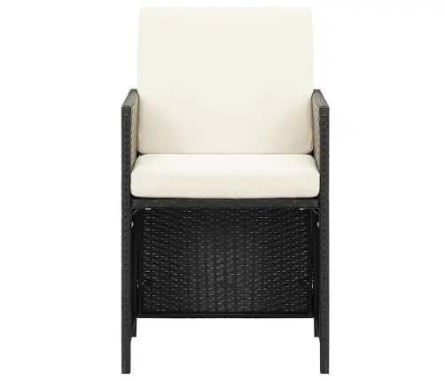 Sodo Kėdės, 4Vnt., Juodos Spalvos, Poliratanas