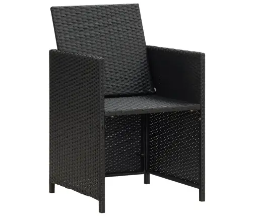 Sodo Kėdės, 4Vnt., Juodos Spalvos, Poliratanas