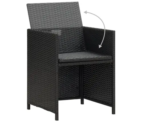 Sodo Kėdės, 4Vnt., Juodos Spalvos, Poliratanas