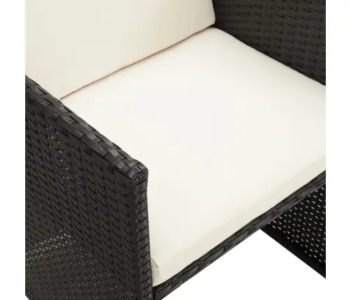 Sodo Kėdės, 4Vnt., Juodos Spalvos, Poliratanas