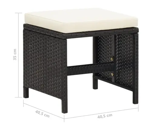 Aiataburetid Patjadega 4 Tk, Polürotang, Must