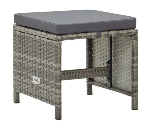 Dārza Soliņi, 4 Gab., Ar Matračiem, Pelēka Pe Rotangpalma Vidaxl