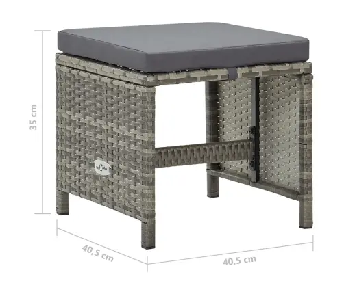 Dārza Soliņi, 4 Gab., Ar Matračiem, Pelēka Pe Rotangpalma Vidaxl