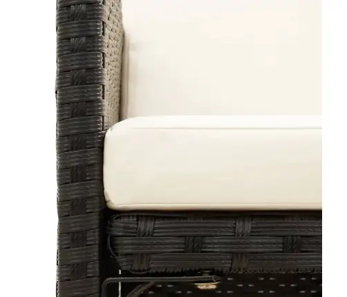 Kėdžių Ir Taburečių Komplektas, 4 Dalių, Juodas, Poliratanas Kėdžių Ir Taburečių Komplektas, 4 Dalių, Juodas, Poliratanas