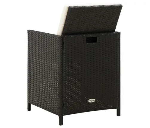 Kėdžių Ir Taburečių Komplektas, 4 Dalių, Juodas, Poliratanas Kėdžių Ir Taburečių Komplektas, 4 Dalių, Juodas, Poliratanas