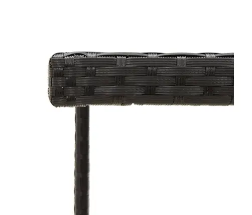 Dārza Galds, Melns, 109X107X74 Cm, Pe Rotangpalma, Stikls Vidaxl