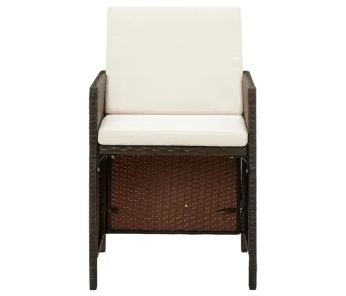 Dārza Krēsli, 4 Gab., Ar Matračiem, Pe Rotangpalma, Brūni Vidaxl