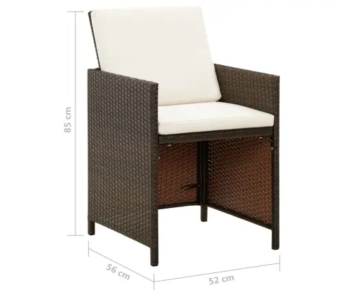 Dārza Krēsli, 4 Gab., Ar Matračiem, Pe Rotangpalma, Brūni Vidaxl