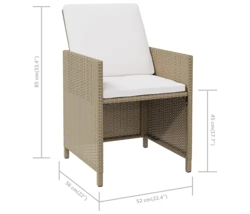 Aiatoolid Patjadega 4 Tk, Polürotang, Beež