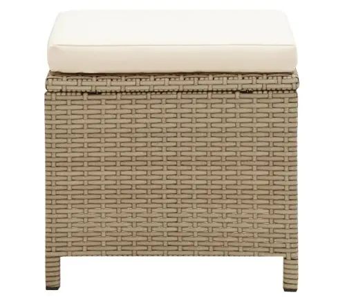 Dārza Krēsli Ar Soliņiem, 2 Gab., Bēša Pe Rotangpalma Vidaxl