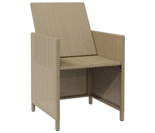 Dārza Krēsli Ar Soliņiem, 2 Gab., Bēša Pe Rotangpalma Vidaxl